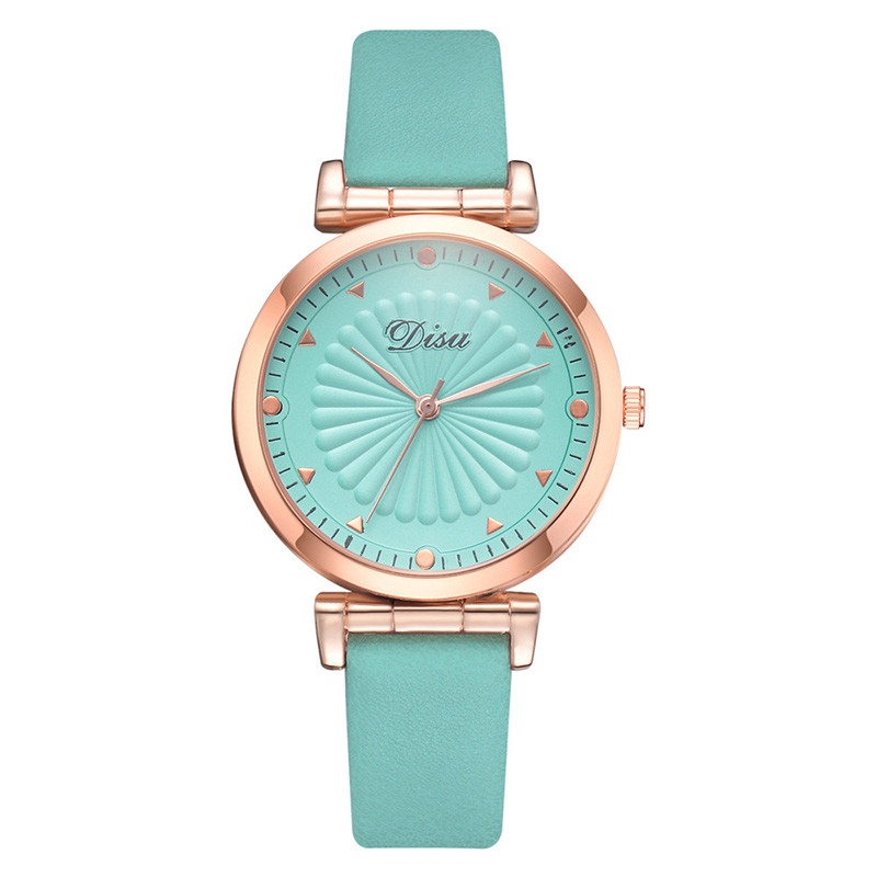 WJ-8387 Women Fashion Wrist Bracelet Leather Alloy Case Watch