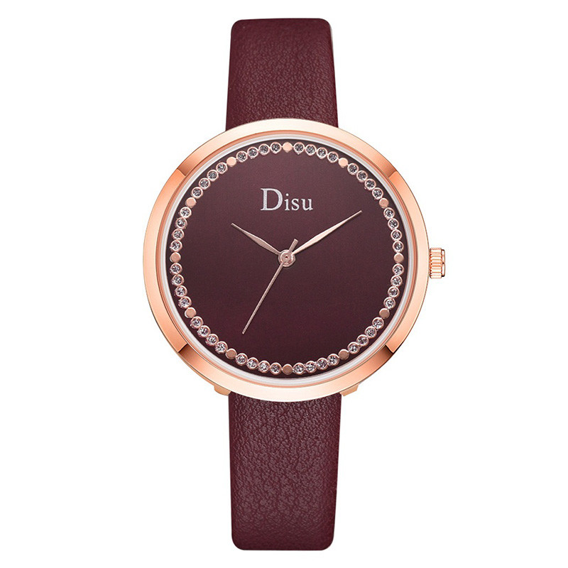 WJ-8392 New Fashion Alloy Case Ladies Leather Watch