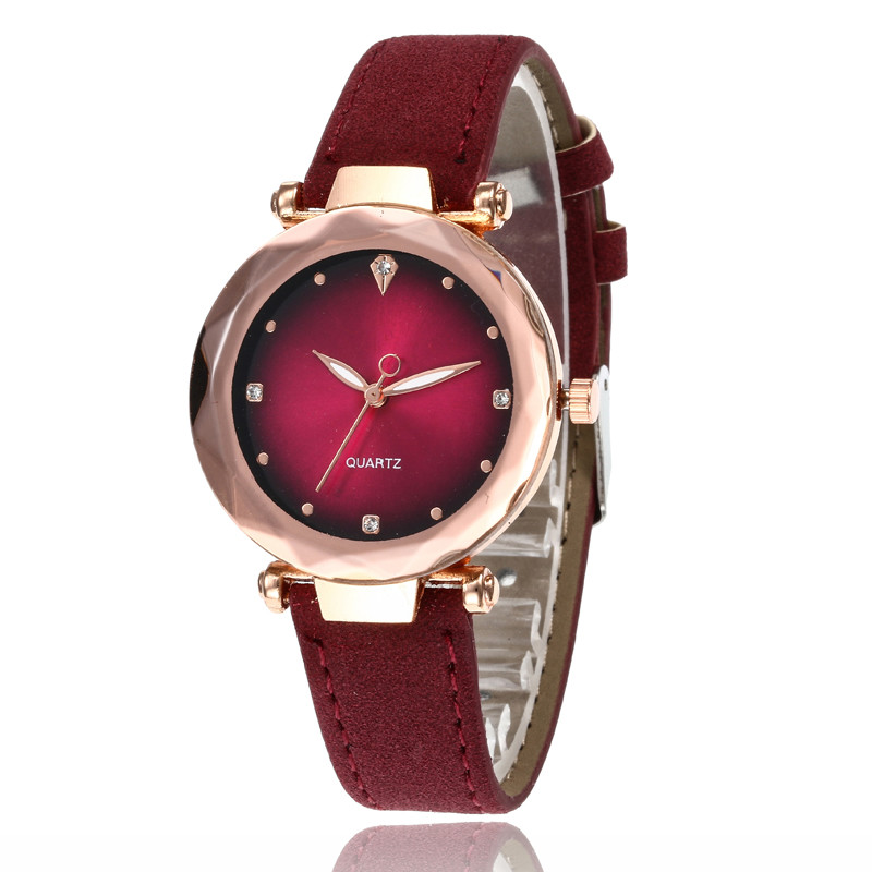 WJ-7778 Ladies Pink Leather Women Hand Watch