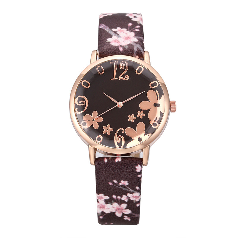 WJ-7877 Beautiful Flower Leather Band Creative Latest Woman Watch For Girl Student Match Color Stylish Charming Ladies Watches