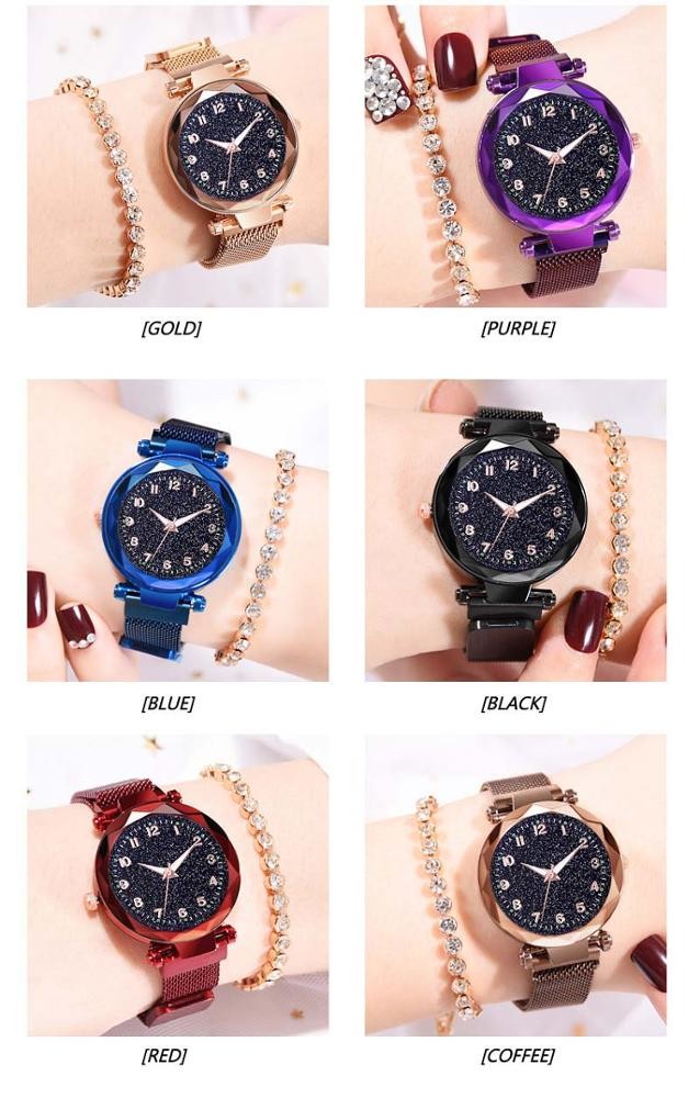 WJ-8481China Good Quality Fashion Smart Quartz Alloy Case Night Lights Magnetic Belt Watch