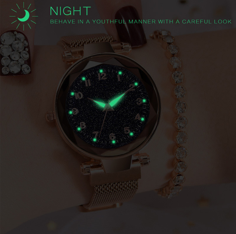 WJ-8481China Good Quality Fashion Smart Quartz Alloy Case Night Lights Magnetic Belt Watch