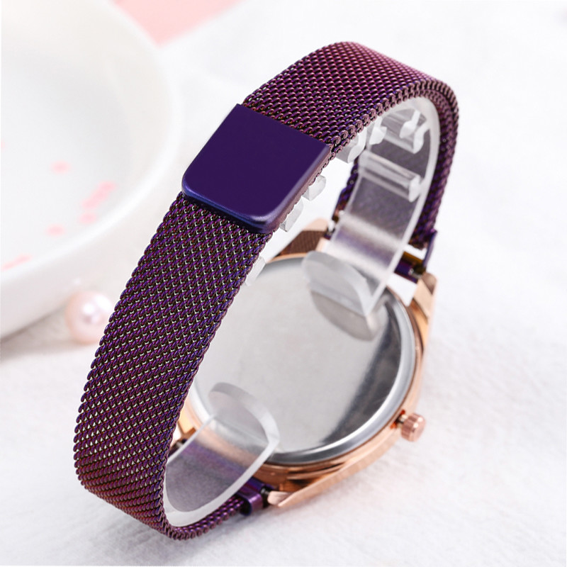 WJ-8456 Charm Fashion Good Quality Women Magnetic Watch Strap Stainless Steel Mesh Band Watch