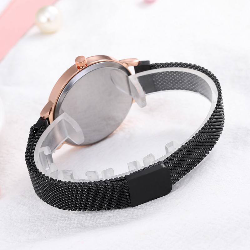 WJ-8459 Charm Fashion Bee Good Quality Stainless Steel Band Magnetic Watch Mesh Strap Watch