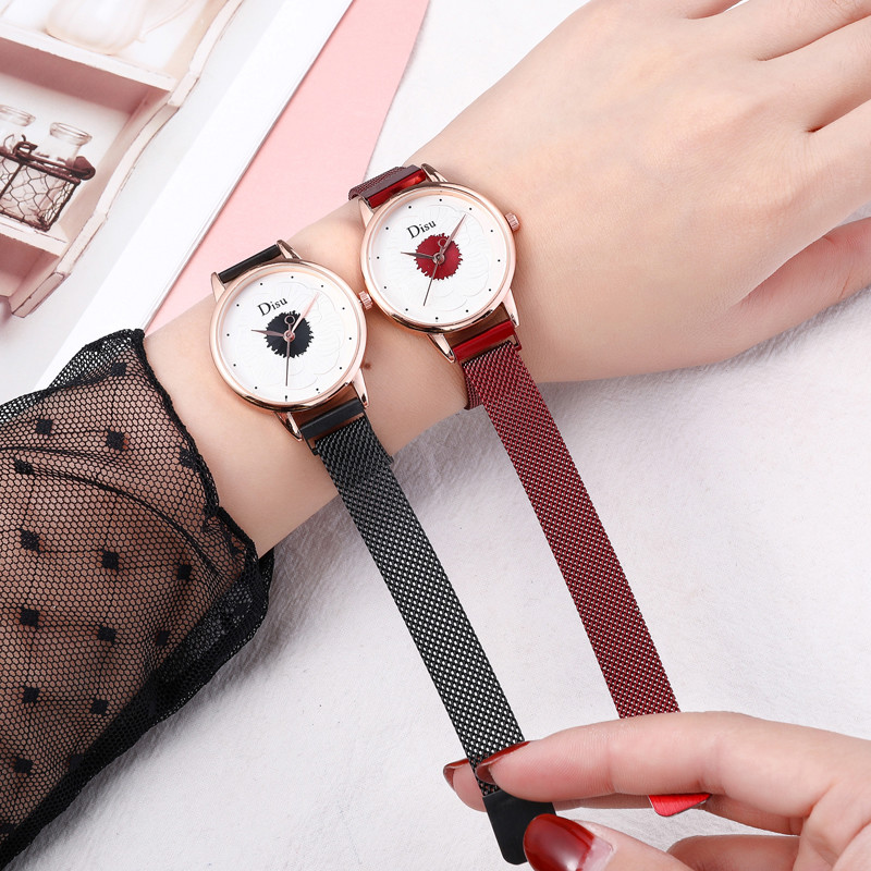 WJ-8457 Fashion Smart Women Quality Assurance Purple Magnetic Watch Strap Stainless Steel Band Watch