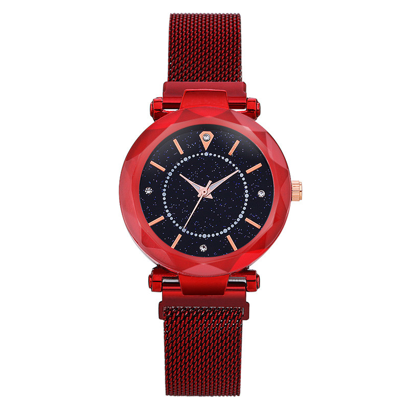 WJ-8656 New Style Purple Stainless Steel Watch Band Alloy Case 5 Colors Magnetic Strap Analog Quartz  Watch