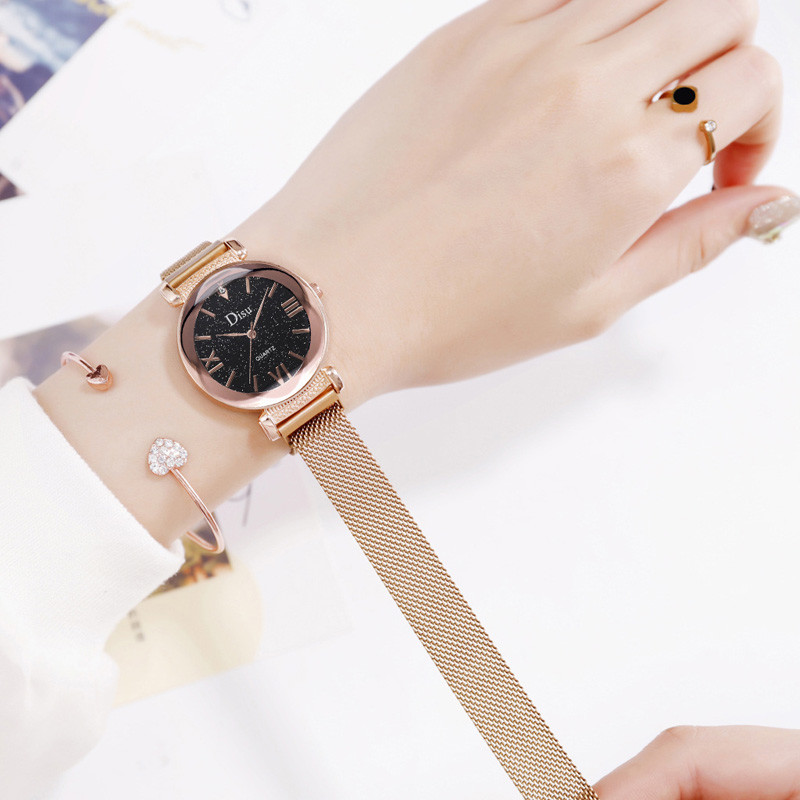 WJ-8429 China Factory High Quality 16Mm Stainless Steel Watch Band Analog Quartz Magnetic Strap Watch