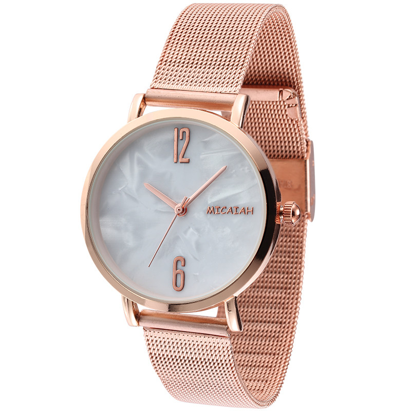 WJ-8419 Stainless Steel New Design Fashion Girls Mesh Watch Ladies Analog Quartz Watch