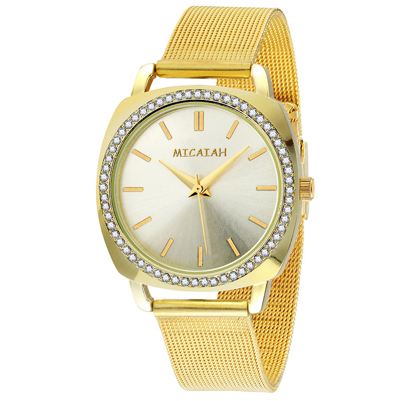 WJ-8422 New Design Fashion Girls Stainless Steel Mesh Band Analog Quartz Watch