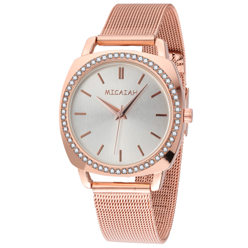 WJ-8422 New Design Fashion Girls Stainless Steel Mesh Band Analog Quartz Watch