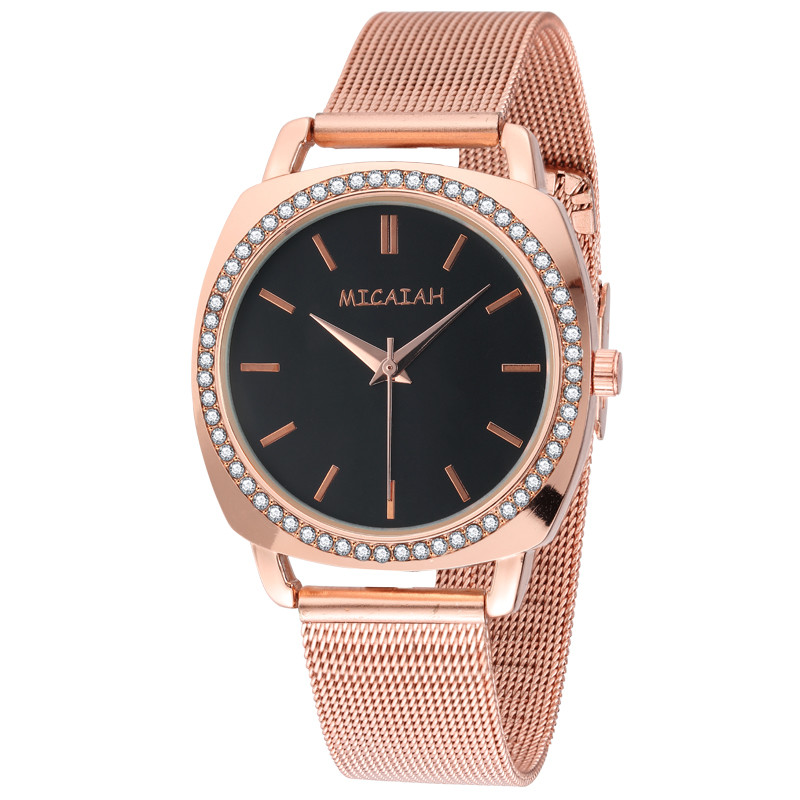 WJ-8422 New Design Fashion Girls Stainless Steel Mesh Band Analog Quartz Watch