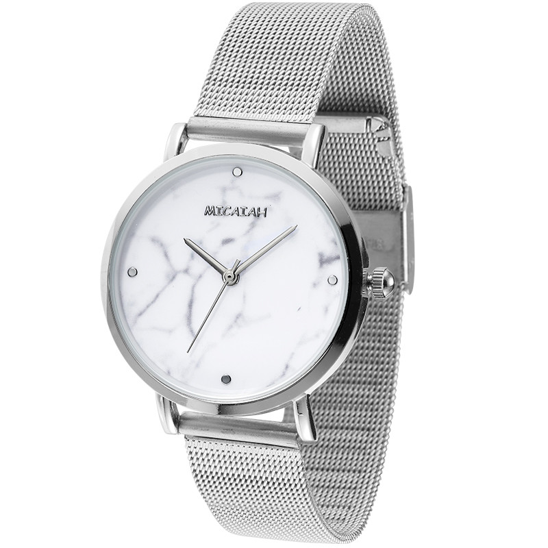 WJ-8418 New Design Fashion Girls Stainless Steel Analog Quartz Mesh Strap Watch