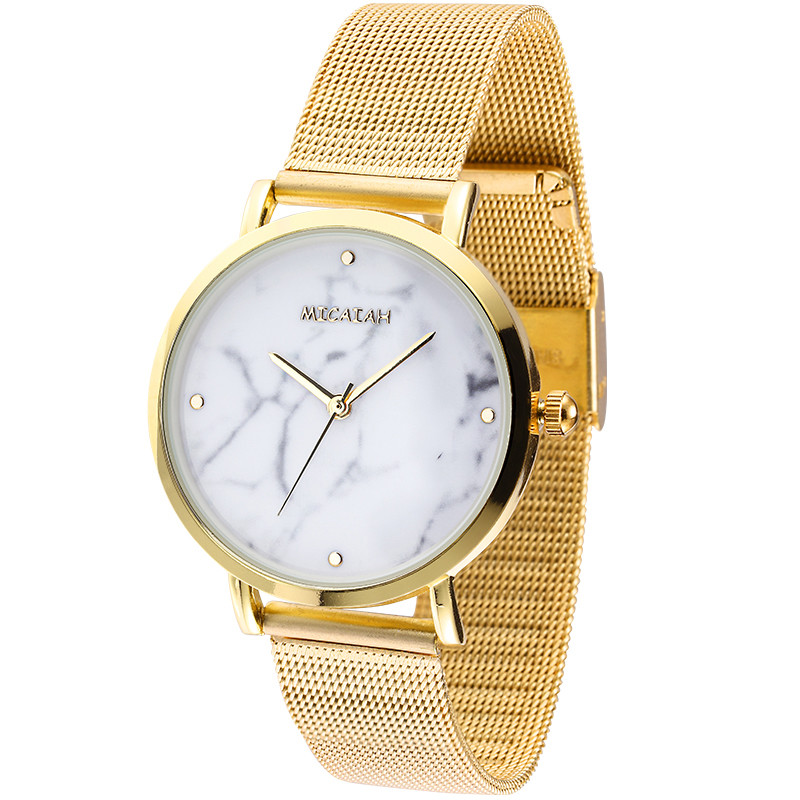 WJ-8418 New Design Fashion Girls Stainless Steel Analog Quartz Mesh Strap Watch