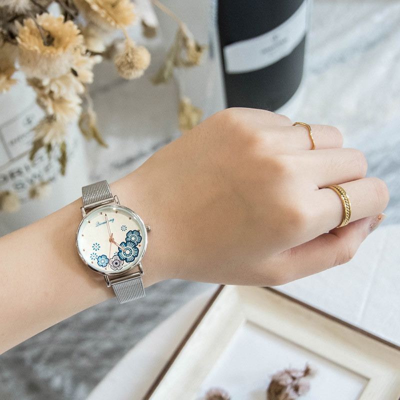 WJ-8408 Cheap Woman Analog Quartz Stainless Steel Band Watch