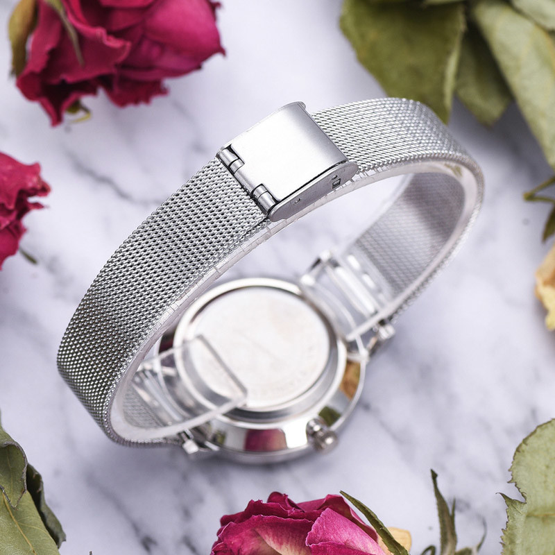 WJ-8408 Cheap Woman Analog Quartz Stainless Steel Band Watch