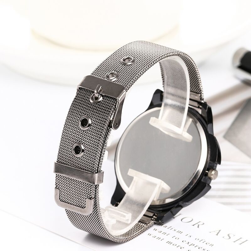 WJ-7776 Stainless Steel Mesh Quartz Strap Wrist Watch For Women