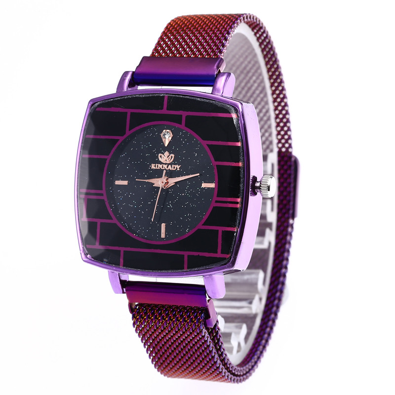 WJ-7871 Magnet Buckle Creative Diamonds Dial Charming Net Belt Band Lady Watch Best Selling Quartz Fancy Women Wrist Watch