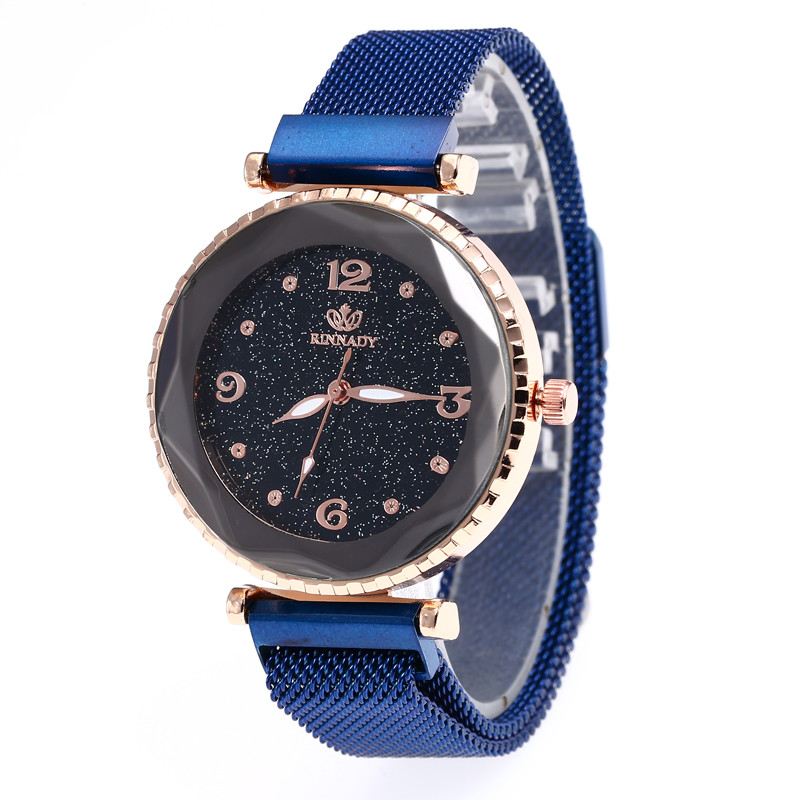 WJ-7868 With Rhinestone Starry Sky Face Design Women Handwatches Attractive Wonderful Pretty Magnet Buckle Lady Watch