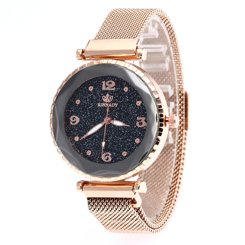 WJ-7868 With Rhinestone Starry Sky Face Design Women Handwatches Attractive Wonderful Pretty Magnet Buckle Lady Watch