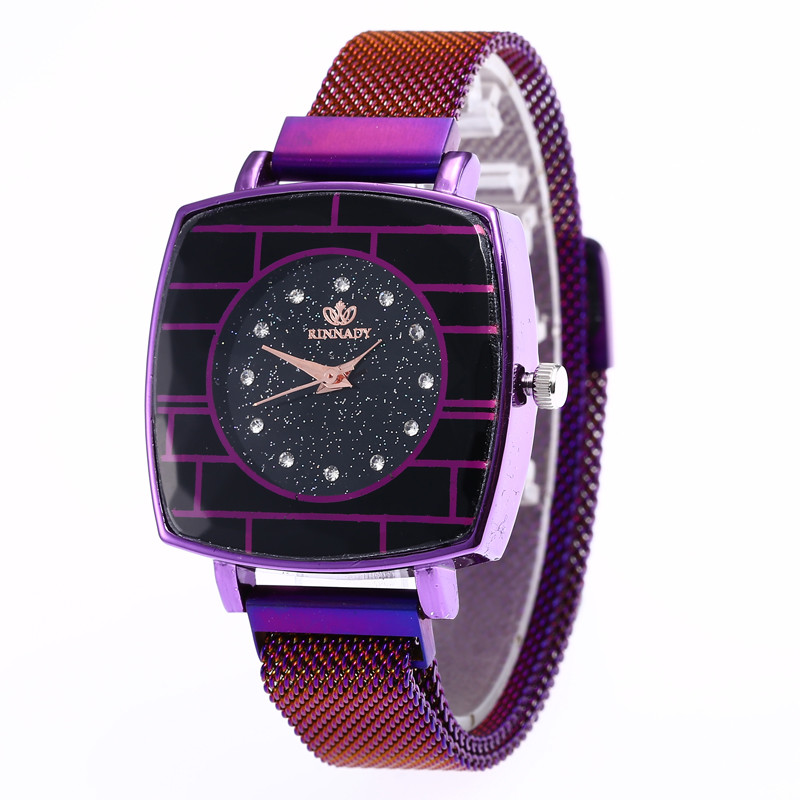 WJ-7872 Square Case Special Starry Sky Dial Simple Female Watch Factory Direct Latest Magnet Hottest Lady Watches