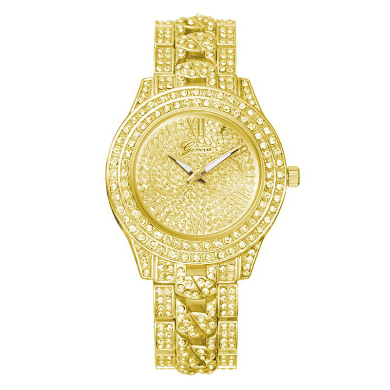 WJ-6046 luxury bling bling all diamonds fashion pretty quartz Geneva women watch