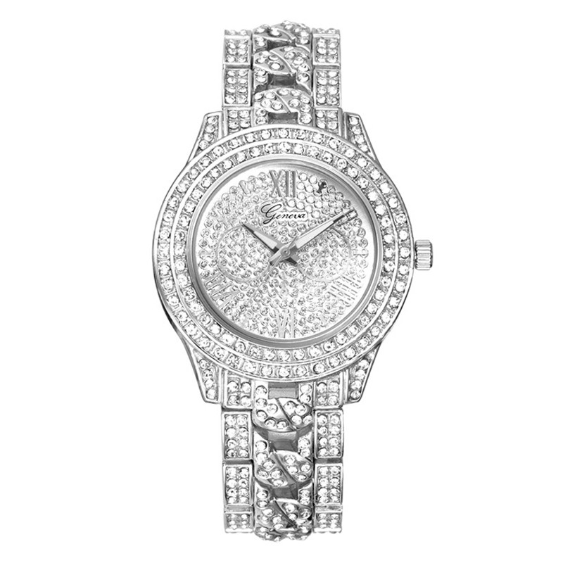 WJ-6046 luxury bling bling all diamonds fashion pretty quartz Geneva women watch