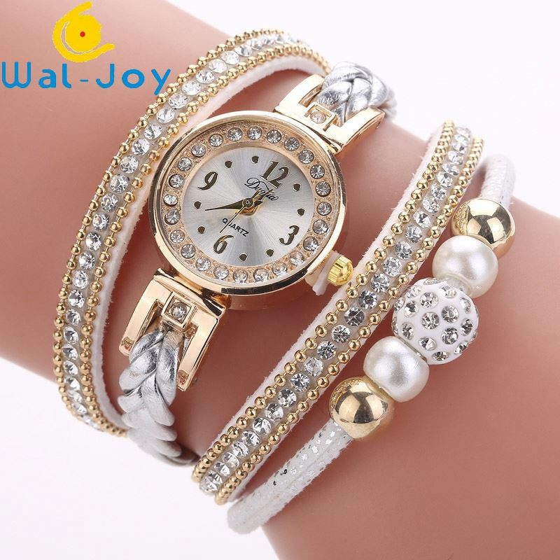 WJ-6963 China Factory Female Fashion Watch Cheap Charming Punk Dress Bracelet Lady Watch Soft Fabric Girl Wristwatch