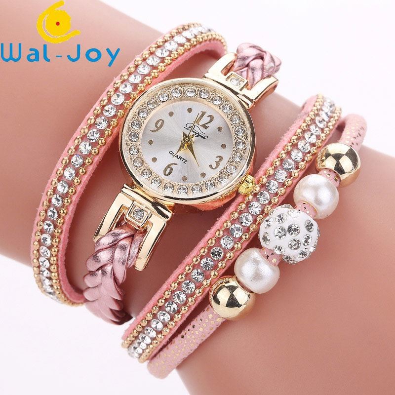 WJ-6963 China Factory Female Fashion Watch Cheap Charming Punk Dress Bracelet Lady Watch Soft Fabric Girl Wristwatch