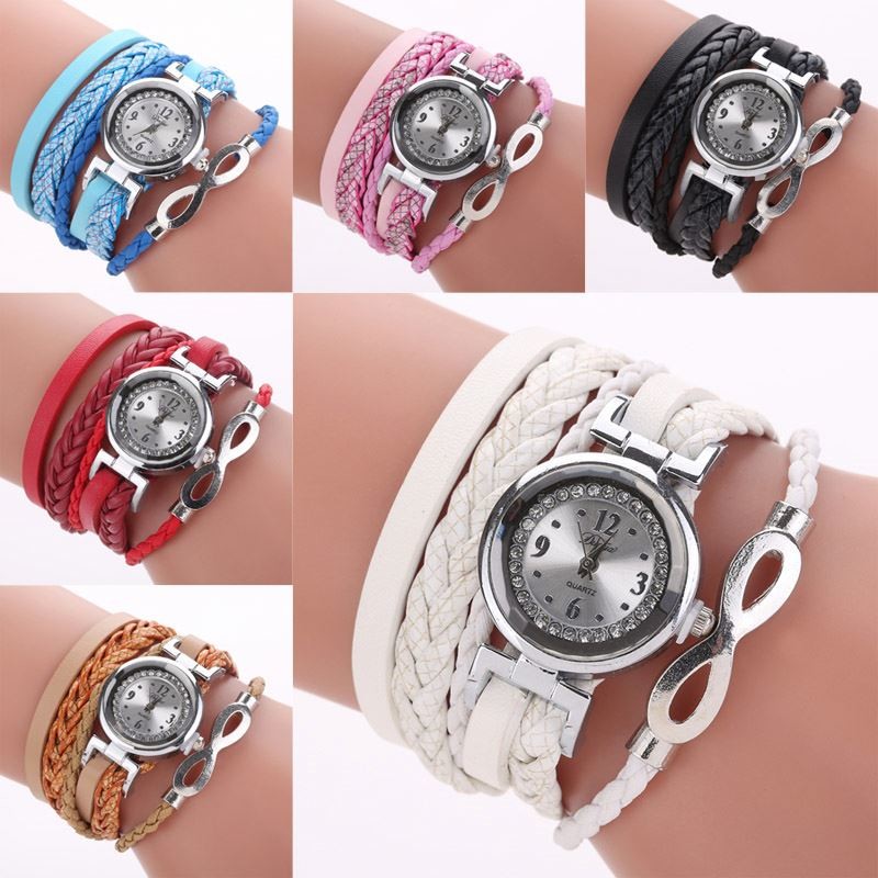 WJ-6963 China Factory Female Fashion Watch Cheap Charming Punk Dress Bracelet Lady Watch Soft Fabric Girl Wristwatch