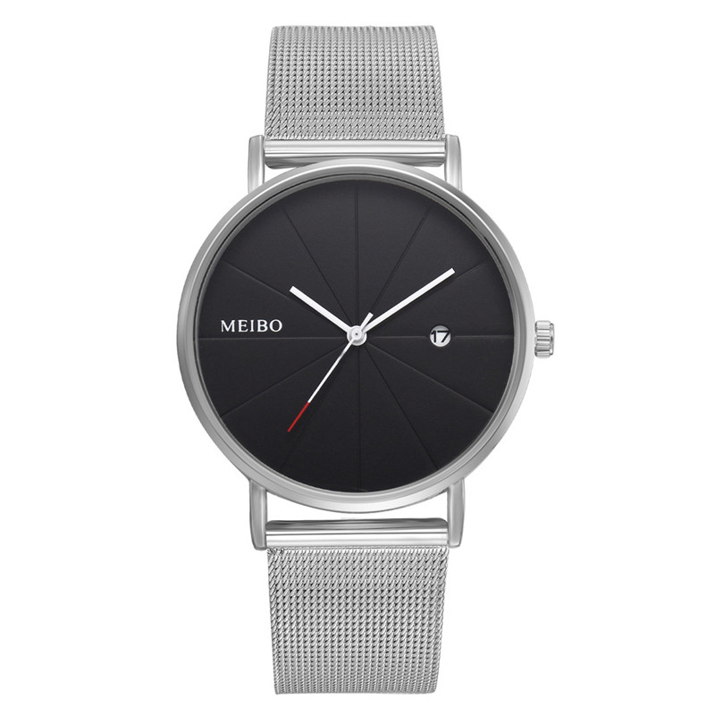 WJ-8377 Men Hand Stainless Steel Band Mesh Watch