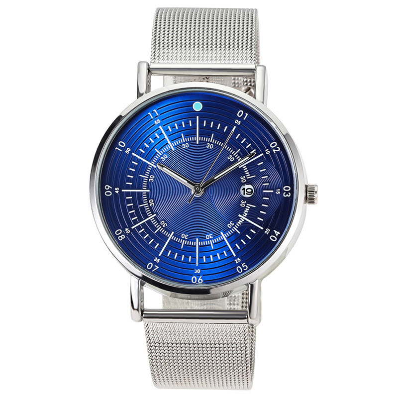 WJ-8079 Stainless Steel Mesh Quartz Wrist Man Watch