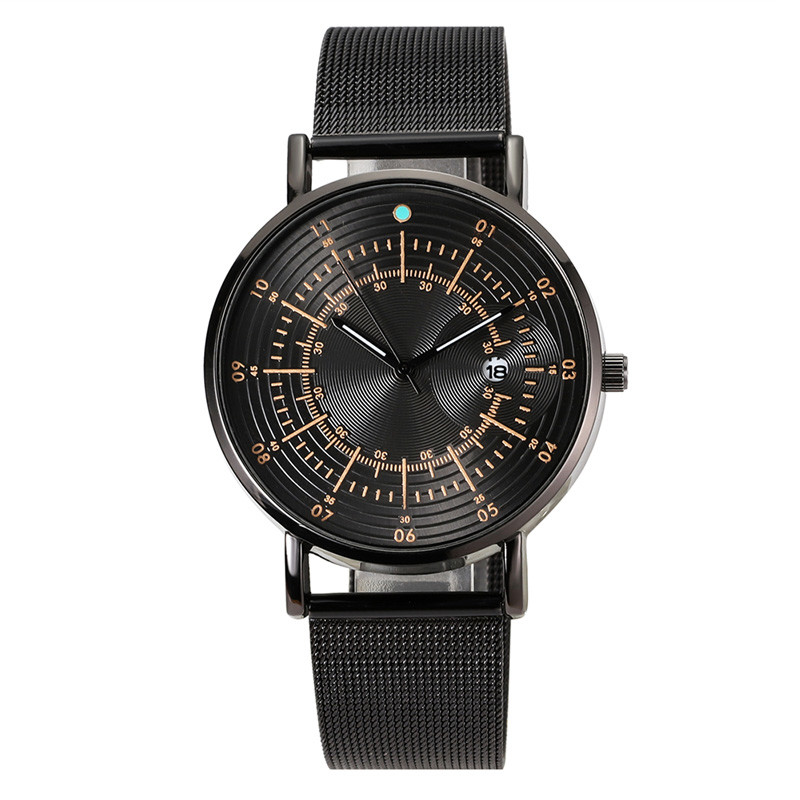 WJ-8079 Stainless Steel Mesh Quartz Wrist Man Watch