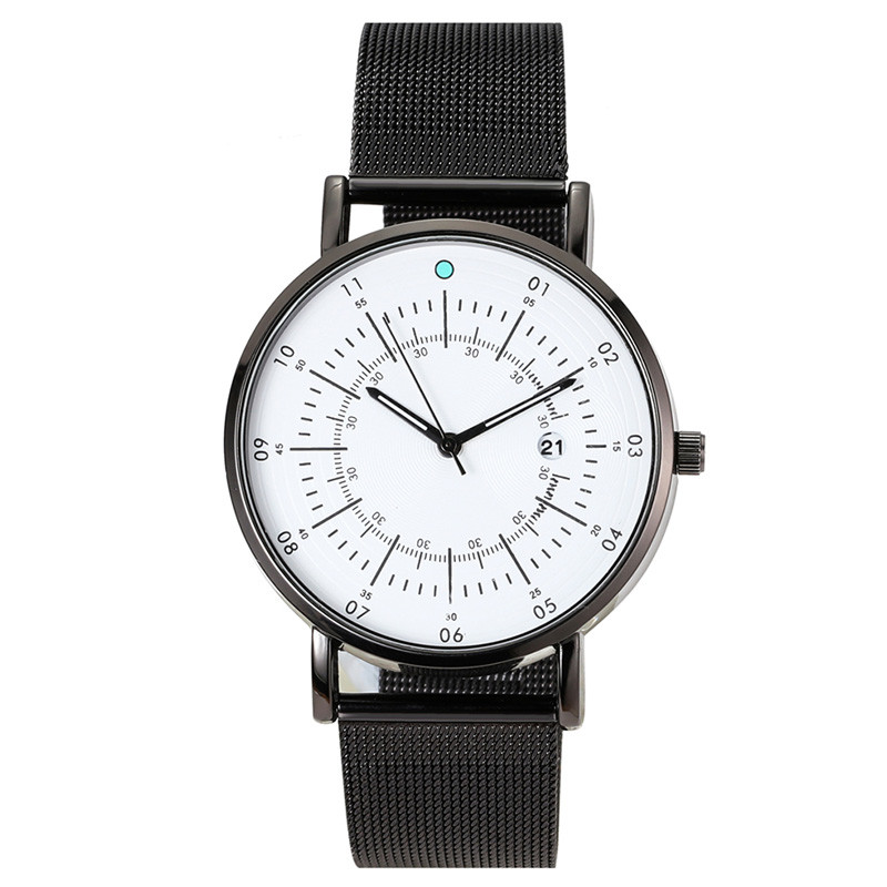 WJ-8079 Stainless Steel Mesh Quartz Wrist Man Watch