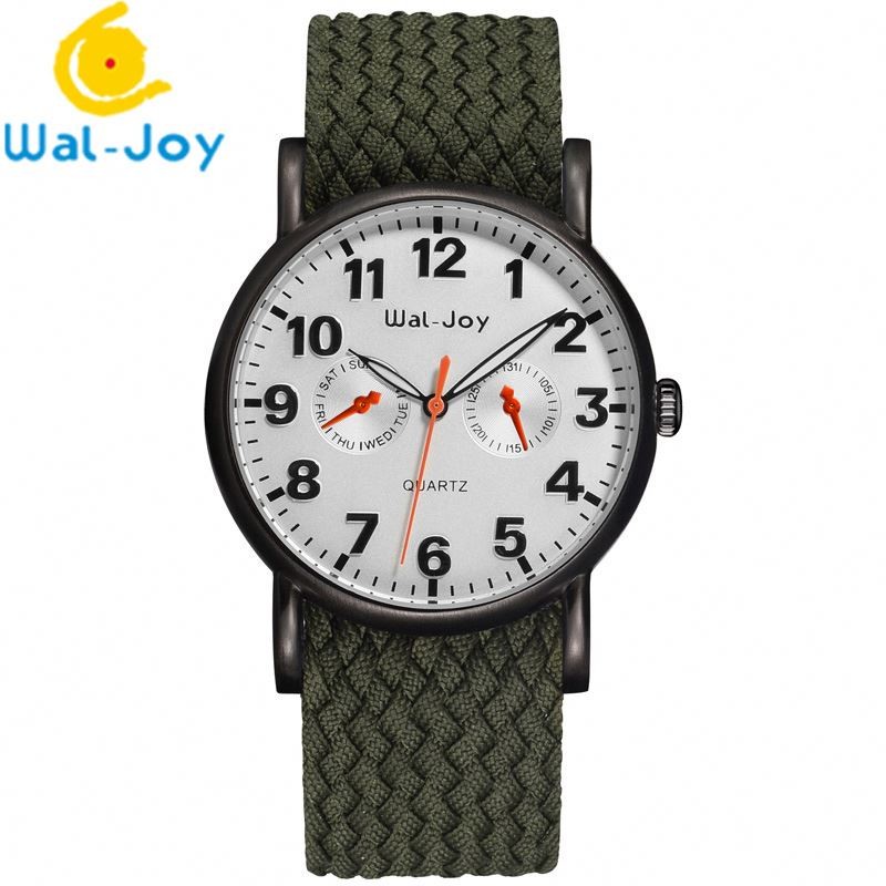 WJ8004 Waterproof Best Sale Quartz Colorful Nylon Strap Trendy Men Wal-Joy Watch