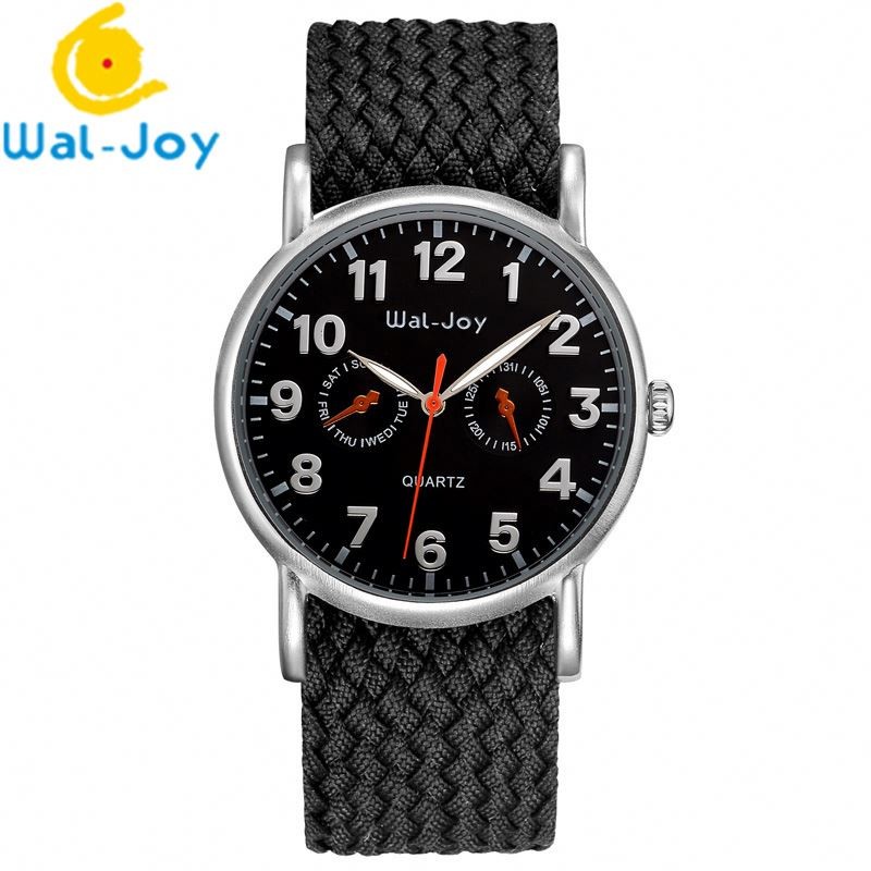 WJ8004 Waterproof Best Sale Quartz Colorful Nylon Strap Trendy Men Wal-Joy Watch