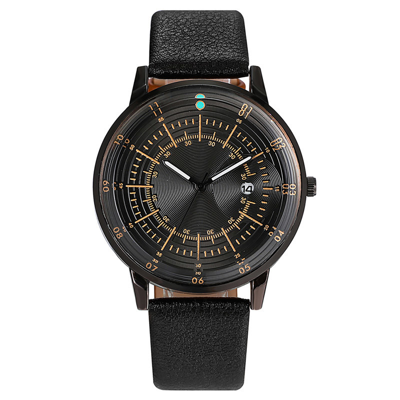 WJ-8076 Cheap Men Leather  Band Quartz Wrist Watch
