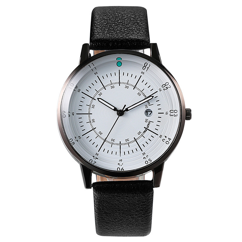WJ-8076 Cheap Men Leather  Band Quartz Wrist Watch