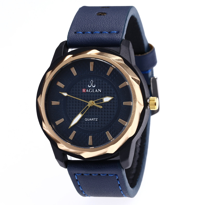 WJ-7972 Genuine Leather Wrist Hand Watch Men