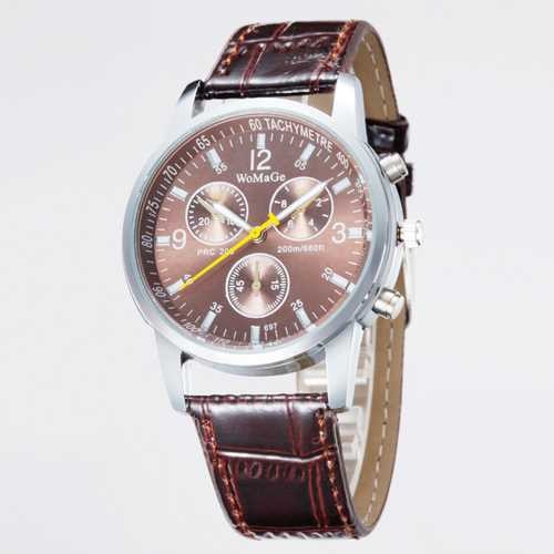 WJ-3250 Womage vogue hot sale newest charming leather high quality quartz men wrist watch