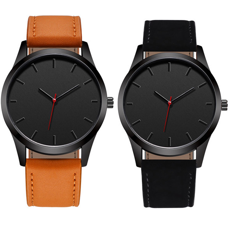WJ-7126 Hot Selling Vogue Men Watch No Logo Small OEM Watches Leather Wristwatches Low Price