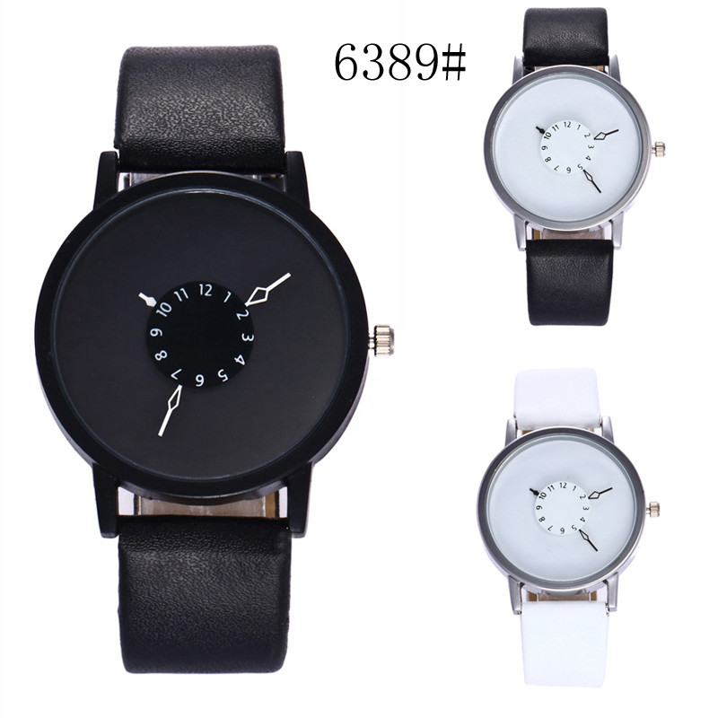 WJ-7126 Hot Selling Vogue Men Watch No Logo Small OEM Watches Leather Wristwatches Low Price