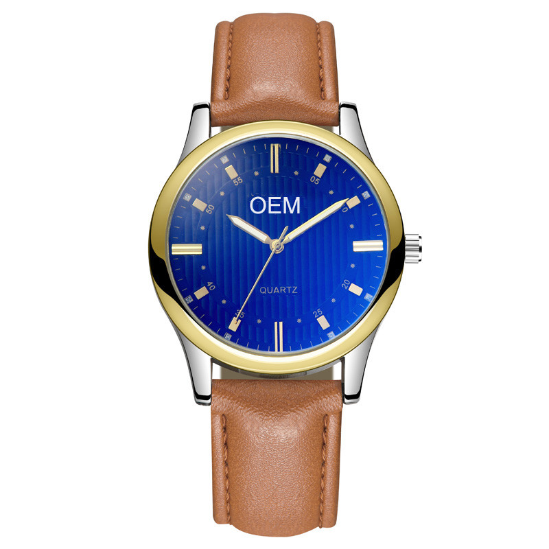 WJ-8107 Creative Personality Flower Face Quartz Leather Band Casual Men Watches Low Quantity Customized Watch