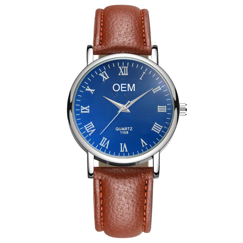 WJ-8101 Yiwu Factory Change the Logo Men Watch Wholesale Low MOQ OEM Wristwatch High Quality Leather Watch For Men