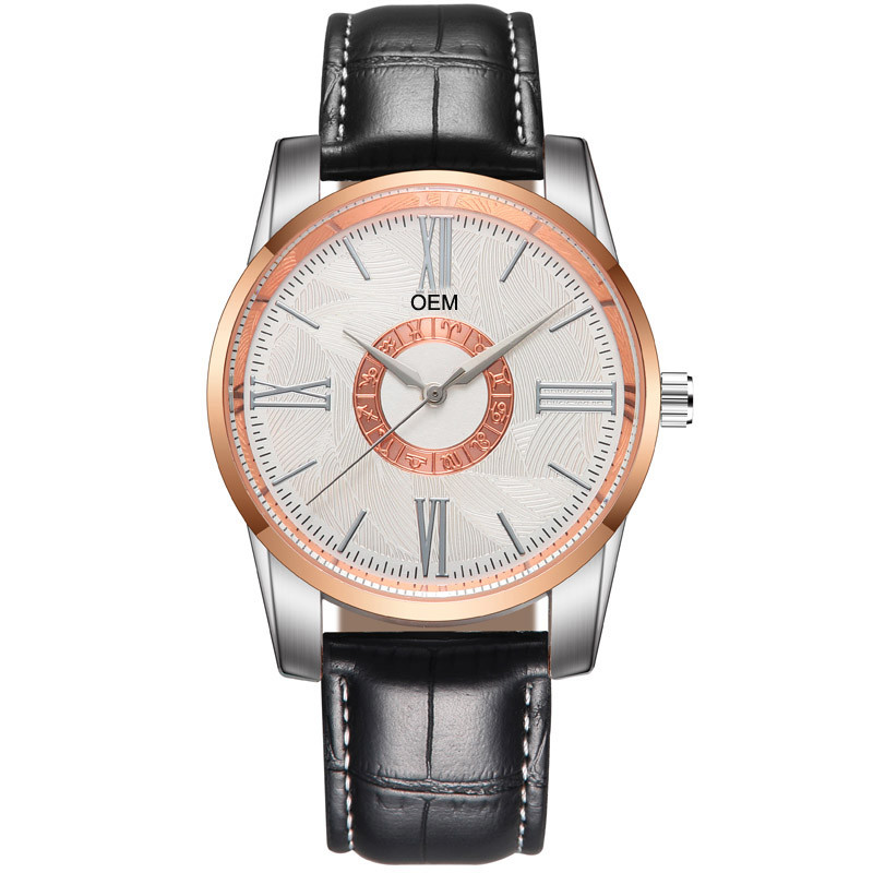 WJ-8106 Simple Leather Band Accept LOW MOQ Add Your Logo Custom Men Watches Wal-Joy Hot Sale Business Male Wrist Watch
