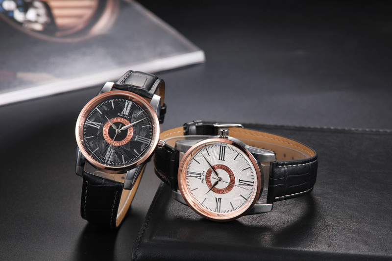 WJ-8106 Simple Leather Band Accept LOW MOQ Add Your Logo Custom Men Watches Wal-Joy Hot Sale Business Male Wrist Watch