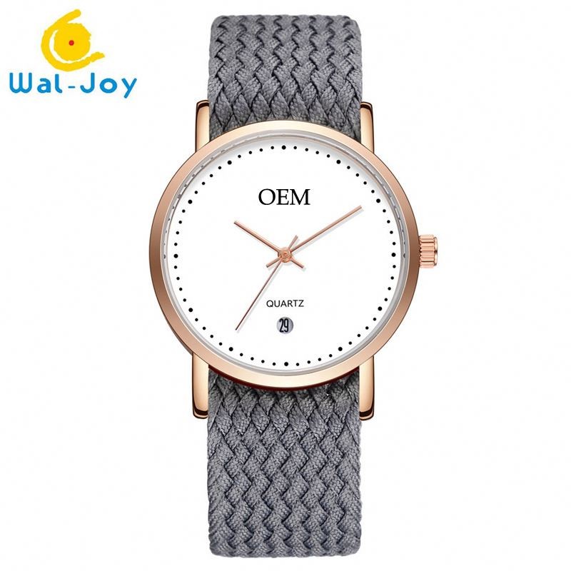 WJ9007 Own Branding Luxury Watches Women Nylon OEM Watch Low MOQ Casual Waterproof Calendar Wristwatch Logo Custom