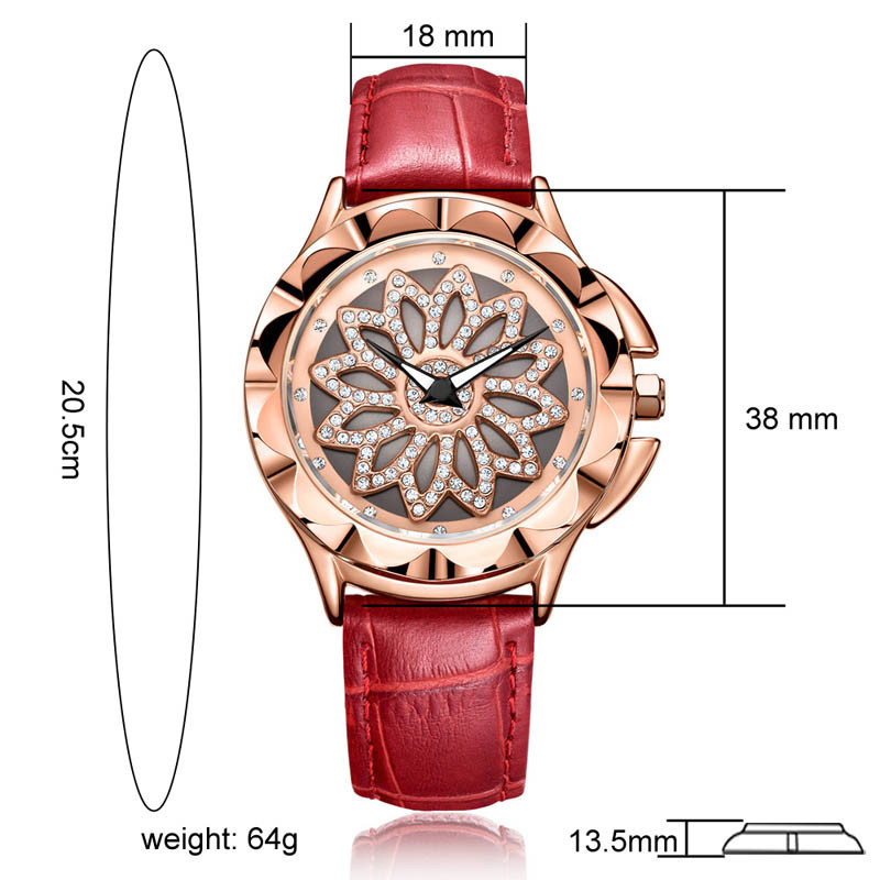 WJ-7603 Miss MEGIR Magel 2059 Fashionable Quartz Watch Water Diamond Decorative Dial Luxury Women's Watch