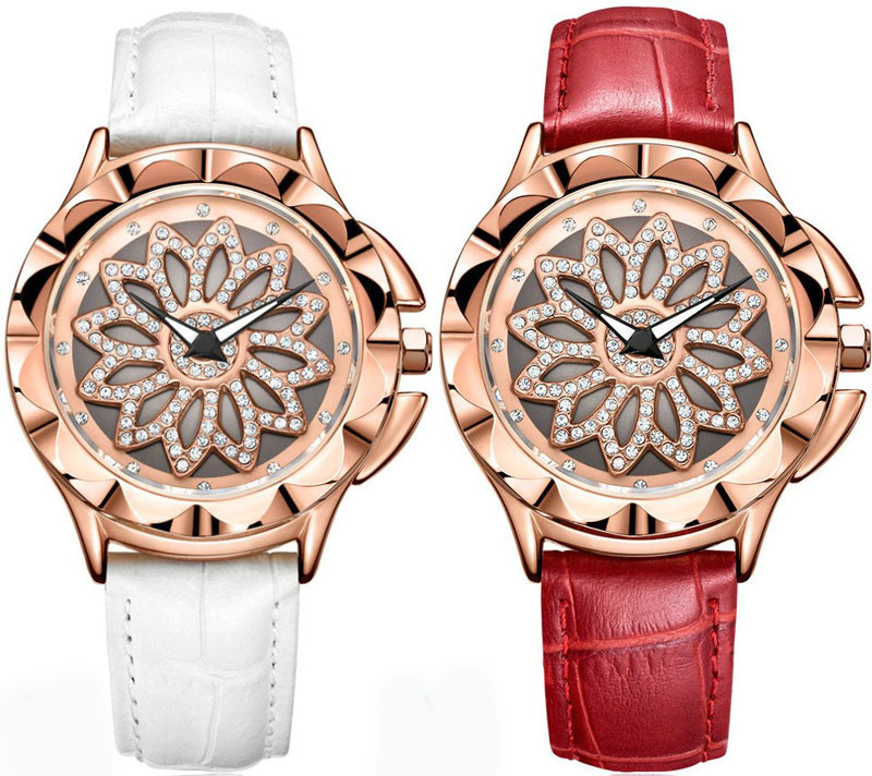 WJ-7603 Miss MEGIR Magel 2059 Fashionable Quartz Watch Water Diamond Decorative Dial Luxury Women's Watch