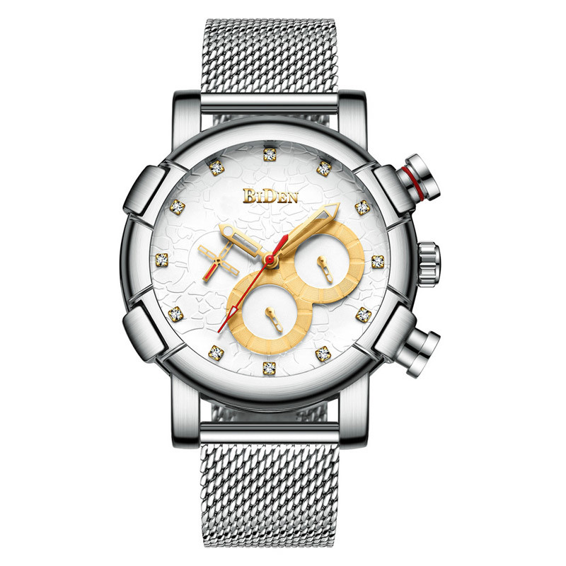 WJ-7392 Fashion Wholesales Men Watches 3ATM Waterproof Quartz Handwatches Aotu Date Day Stainless Steel Wrist Watches