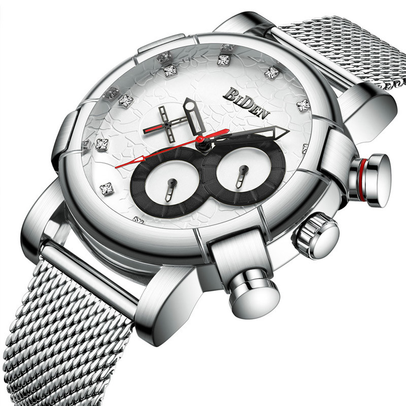 WJ-7392 Fashion Wholesales Men Watches 3ATM Waterproof Quartz Handwatches Aotu Date Day Stainless Steel Wrist Watches
